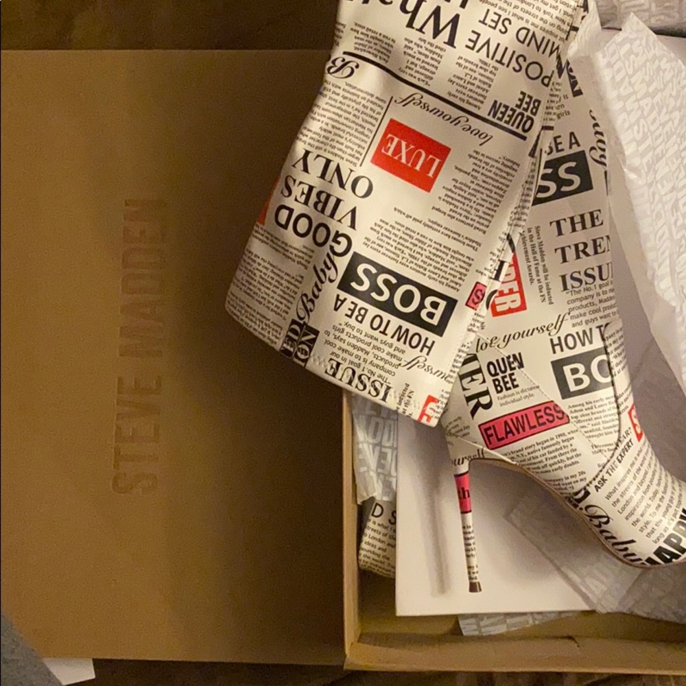 Steve Madden thigh high white multi Boot